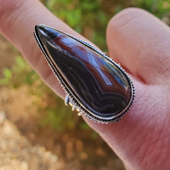New Crazy Lace Agate 925 Silver Statement Ring. - Picture 12 of 14